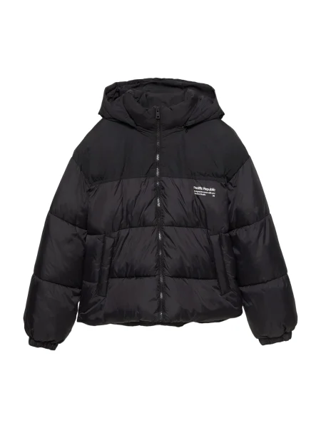 Pull&Bear Geacă de iarnă PACIFIC negru alb