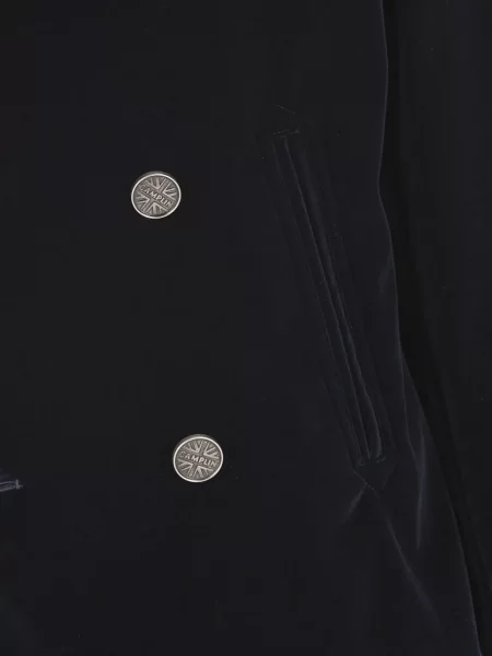 Sametový dvouřadý kabát Camplin modrý