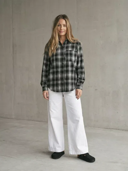 Сорочка в клітинку Seventeen білий/чорний кашемір біла