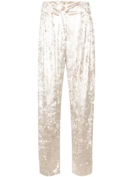 Pantaloni Genny de catifea auriu