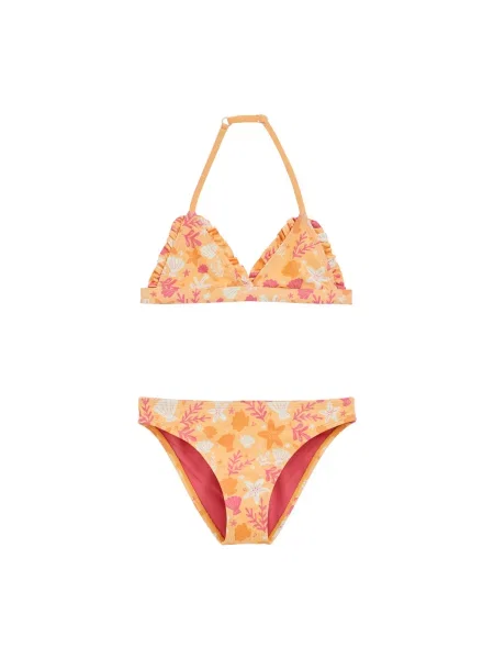 WE Fashion Costum de baie două piese portocaliu / roz alb