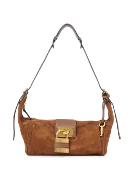 Geantă Chloé din piele de căprioară maro