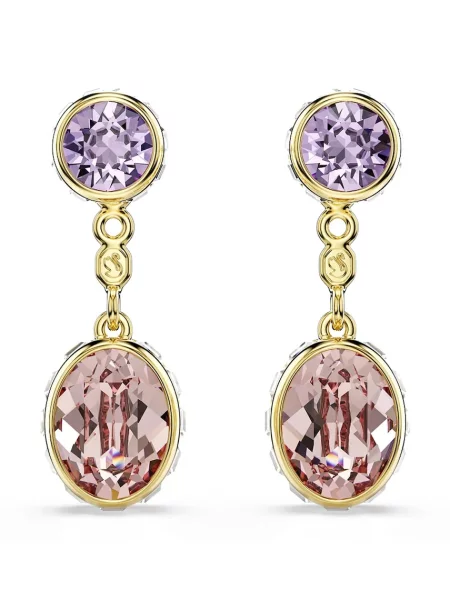 Swarovski Uhani rjava lila zlata