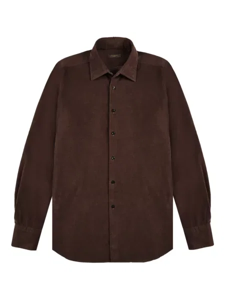 Manšestrová košile Glanshirt hnědá