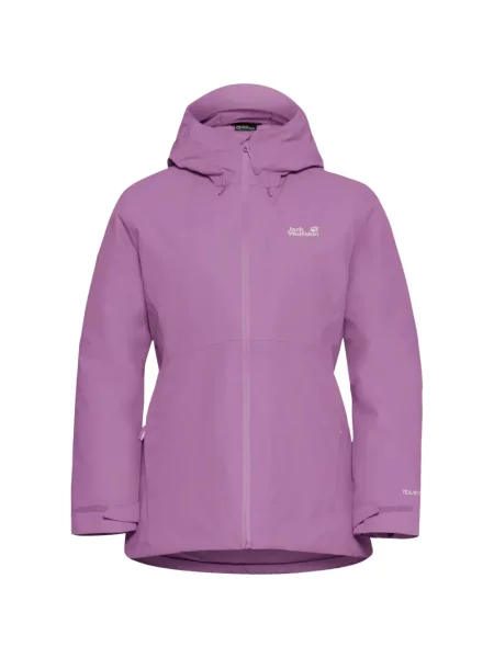 Jakna Jack Wolfskin s kapuljačom ljubičasta