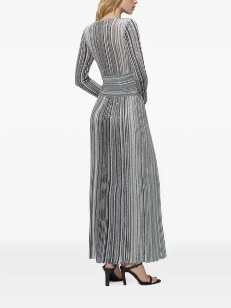 Rochie midi Missoni cu decolteu în V verde