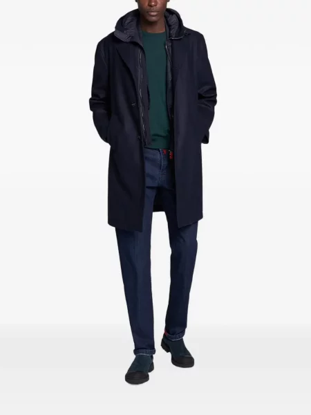 Pulover Kiton de lână cu decolteu rotund verde
