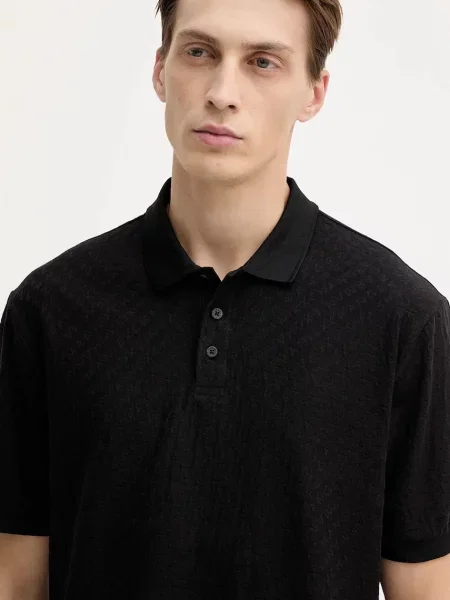 Однотонное поло Armani Exchange черное