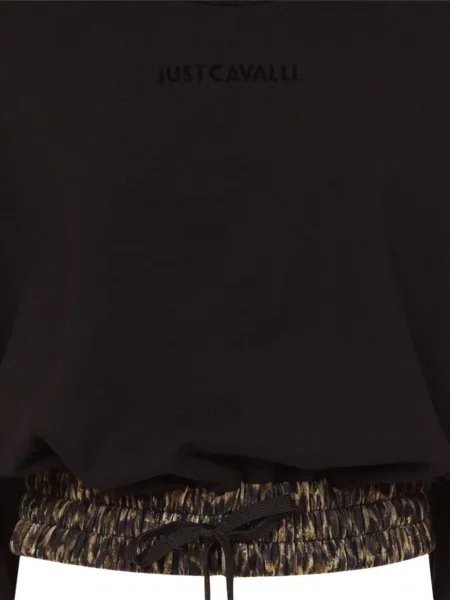 Hanorac Just Cavalli cu imagine cu model leopard negru