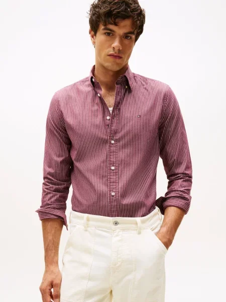 Tommy Hilfiger koszula casual Mężczyźni Regular Fit czerwony|biały w XXL biała