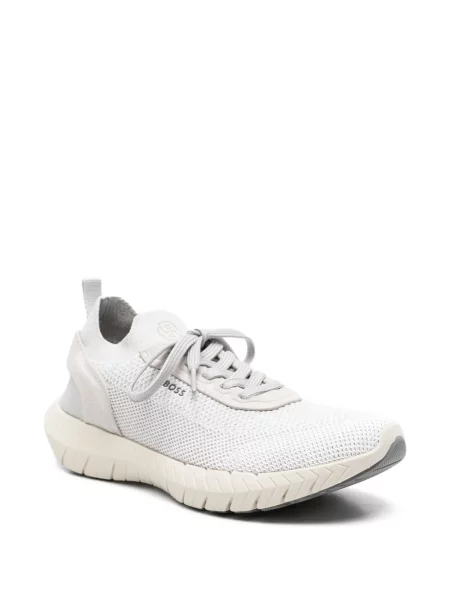 Bőr sneaker Boss szürke