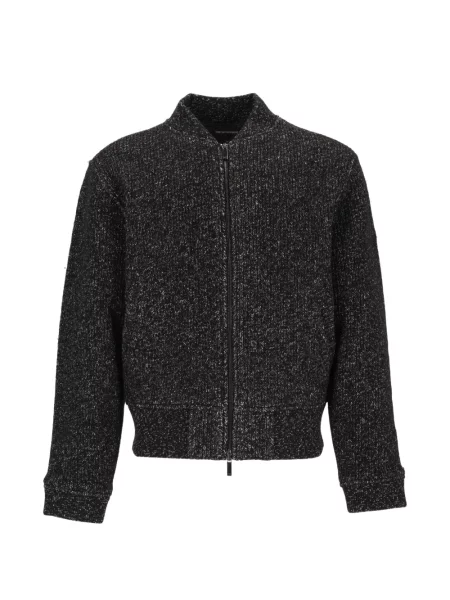 Geacă Emporio Armani tricotate negru
