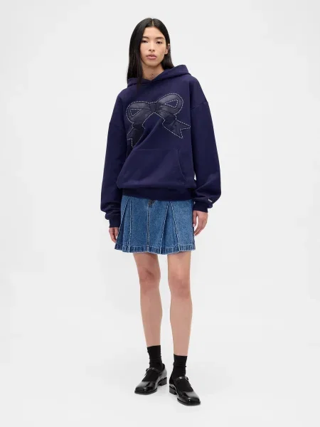 Mały spódnica jeansowa Gap plisowana niebieska