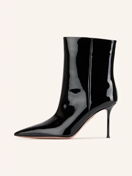 Aquazzura Lakované Kotníkové Boty Harper černá