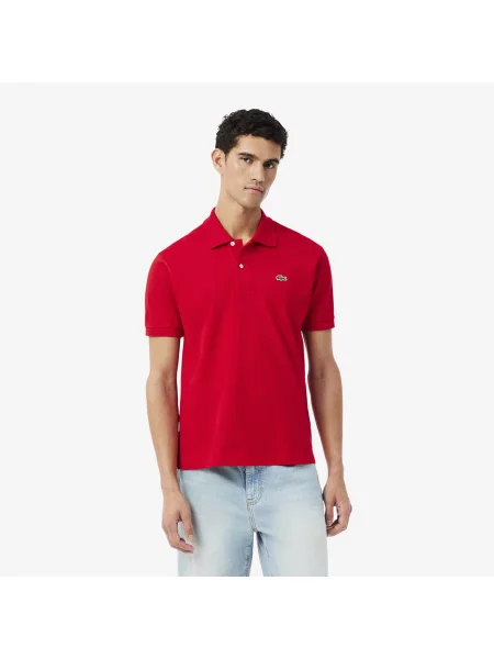 Lacoste Koszulka Polo Oryginał Petit Piqué czerwona