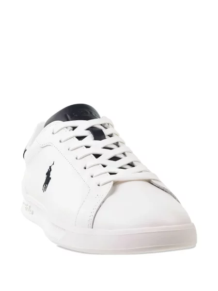 Sneakerși Polo Ralph Lauren din piele de căprioară slip-on alb