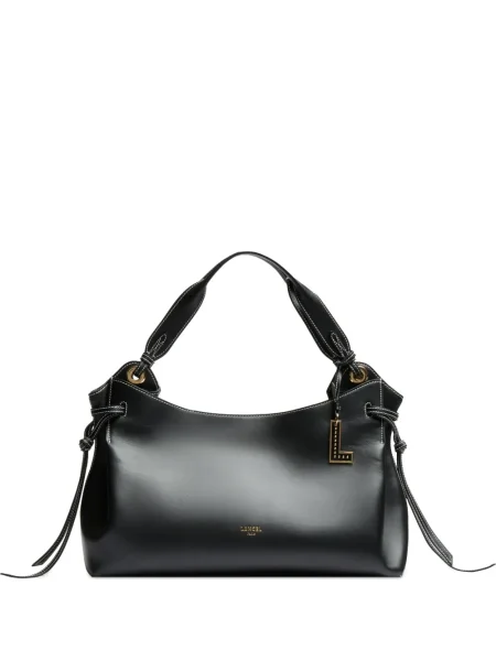 Кожена кожена чанта Lancel черно
