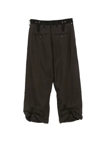 Pantaloni Ziggy Chen cu model herringbone negru
