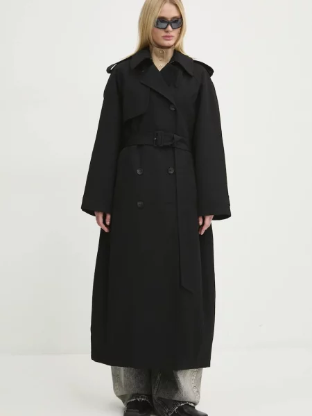 Вълнен шлифер Miss Sixty 0 преходен модел с уголемена кройка черно