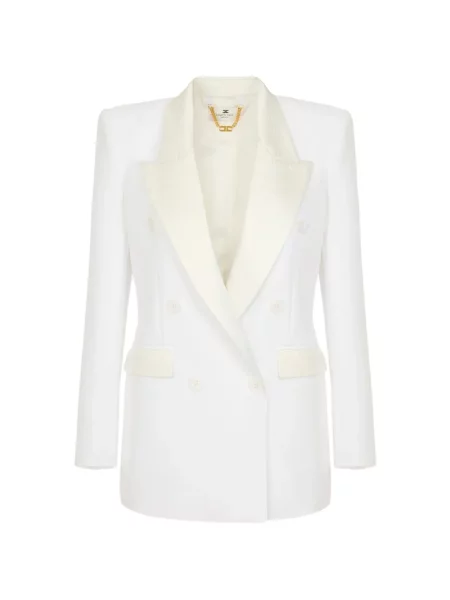 Geacă Elisabetta Franchi din satin alb