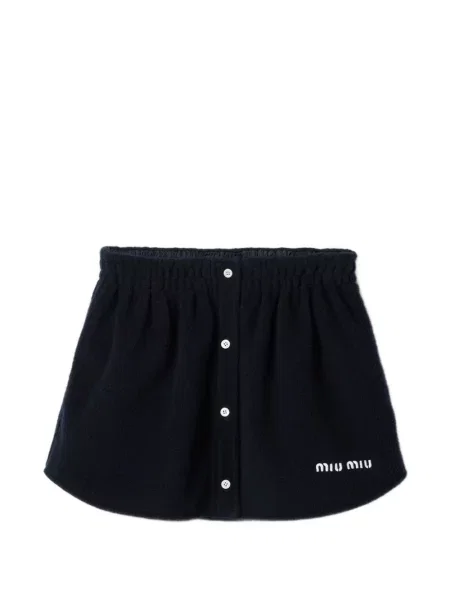 Fustă Miu Miu din fleece albastru