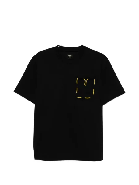 Tricou Fendi cu broderie negru