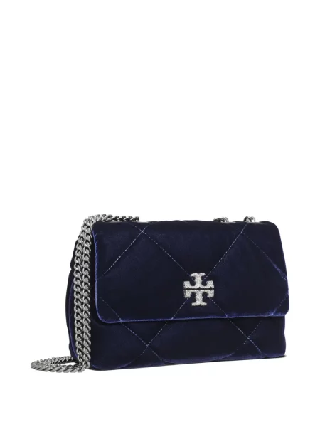 Geantă Tory Burch de catifea albastru