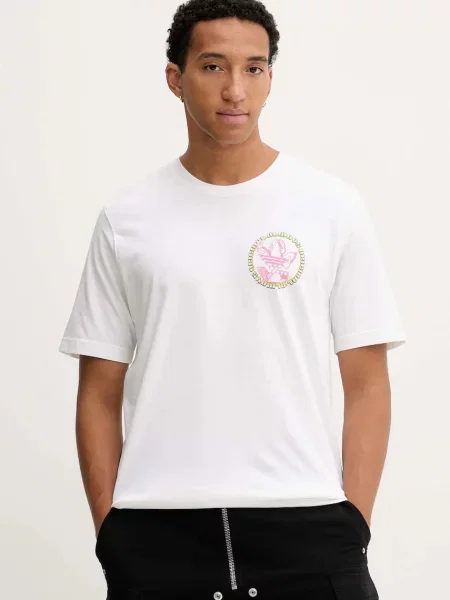 Тениска adidas Originals Trefoil Series Loose Tee с принт бяло