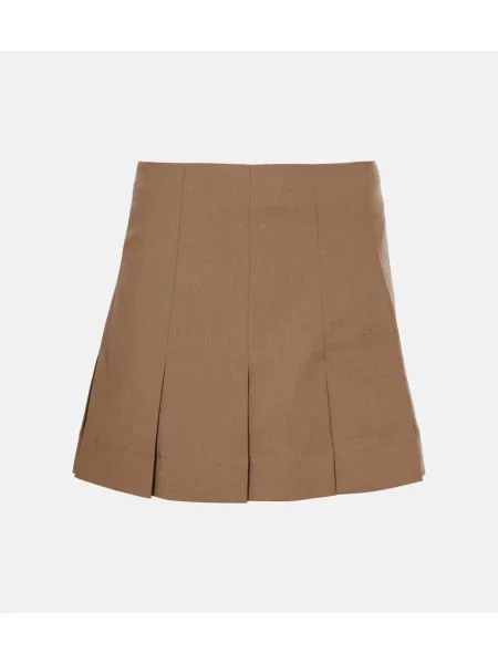 Fusta plisata Ganni plisată maro