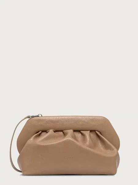 Themoire crossbody kabelka kožená BIOS béžová
