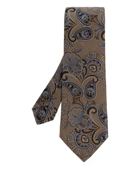 Cravată Etro cu model paisley maro