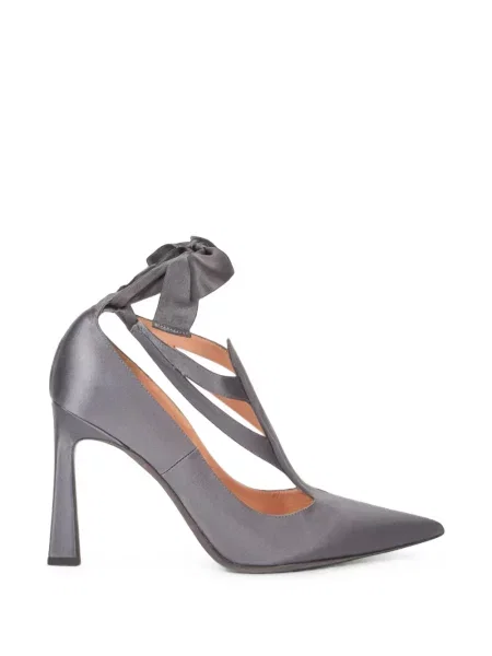 Pantofi cu toc Alberta Ferretti cu funde gri