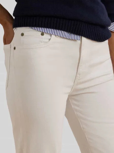 Jeansy z prostą nogawką i 5 Lauren Ralph Lauren białe