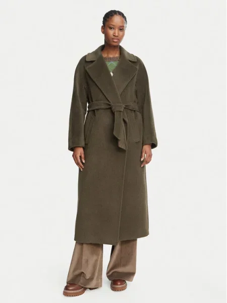Weekend Max Mara Palton de lână Tempera Kaki