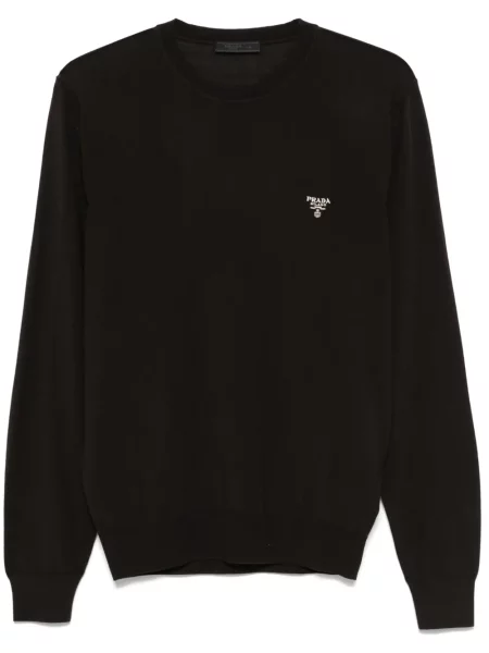 Pulover Prada cu broderie maro
