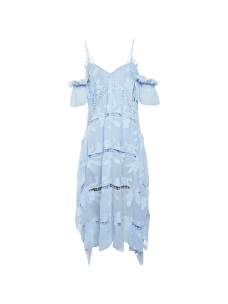 Rochie midi Self-portrait din dantelă albastru