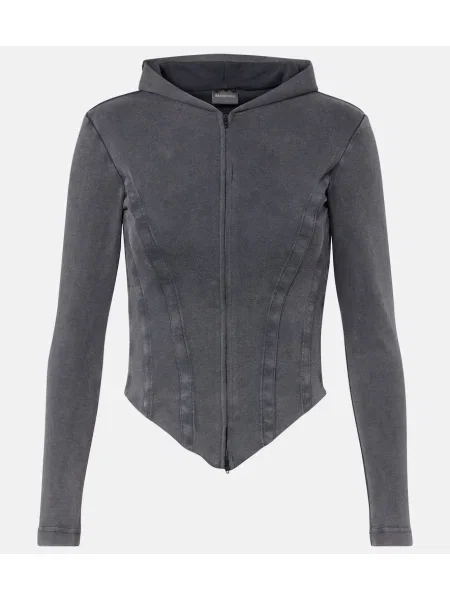 Hanorac cu glugă Balenciaga din jerseu gri