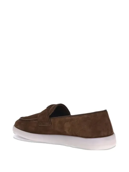 Pantofi loafer Prada din piele de căprioară maro