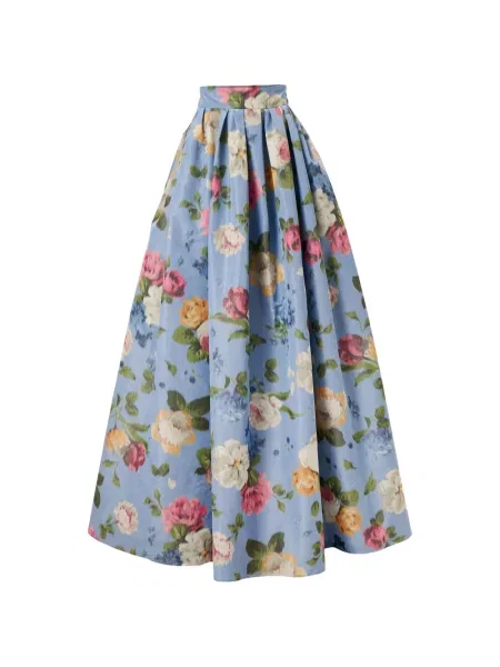 Fusta maxi Carolina Herrera cu model floral cu imagine albastru