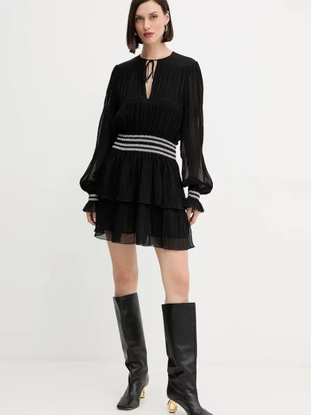 Сукня BOSS Orange mini розкльошена чорний