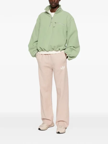 Geacă Adidas alergare cu cordon cu glugă verde
