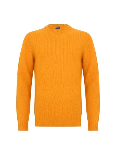 Sweter Fedeli wełniany pomarańczowy