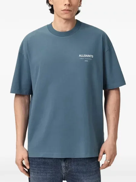 Tricou Allsaints cu imagine albastru