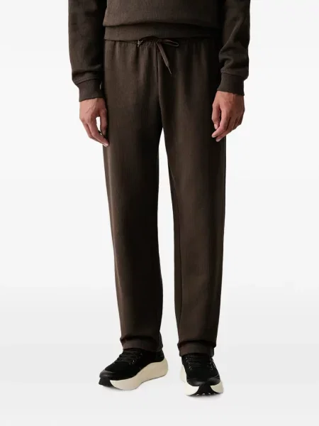 Pantaloni Ea7 Emporio Armani alergare cu autograf cu cordon maro