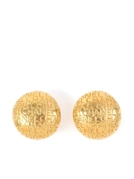 Náušnice Chanel Pre-owned s autogramem zlaté