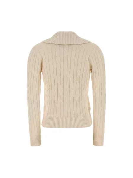 Sweter Ralph Lauren z dekoltem w serek beżowy