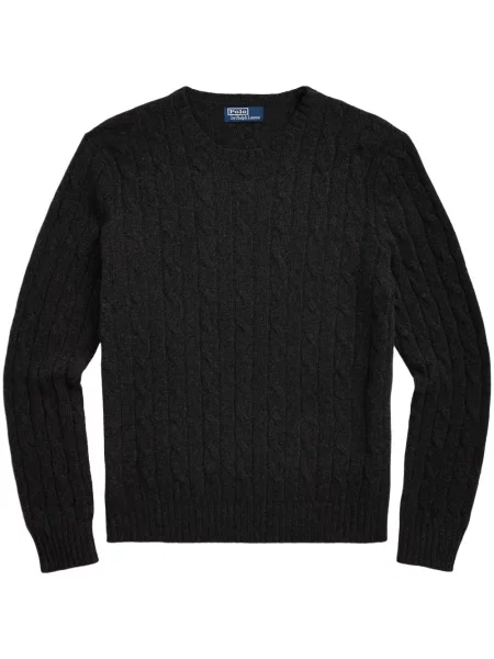 Fleece πουλόβερ Polo Ralph Lauren με στρογγυλή λαιμόκοψη με σχέδιο γκρι