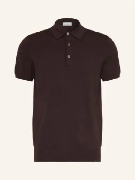 Profuomo Jerseyové Polo Tričko tmavě hnědá