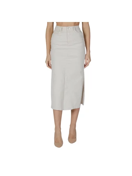 Spódnica midi Vila do kolan beżowa