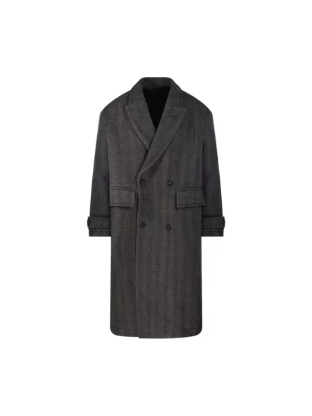 Płaszcz Coor wełniany w jodełkę elegancki brązowy